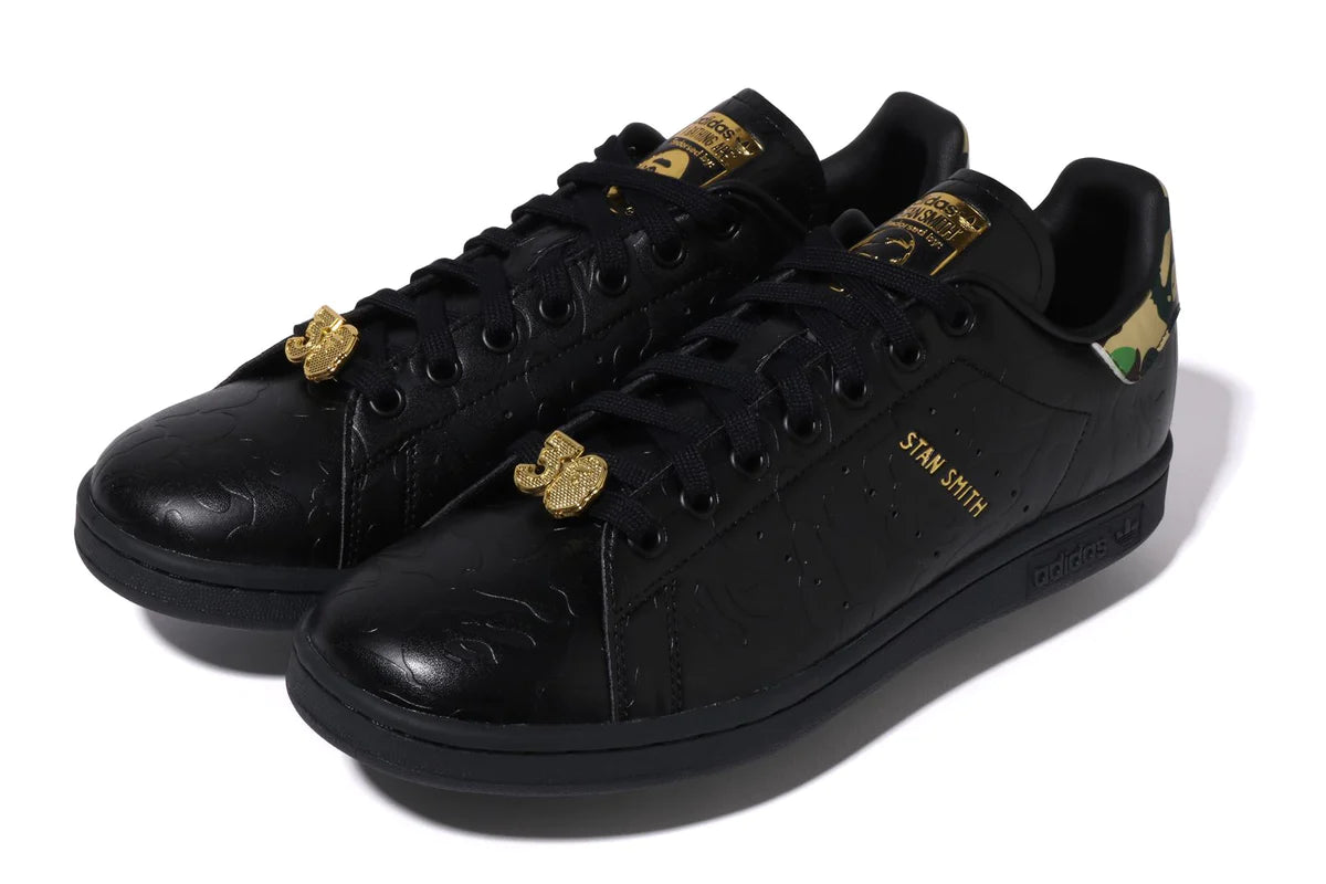 Bape X Adidas Stan Smith 30th Anniversary Black Sneaker Cafe Mumbai