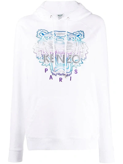 Kenzo White Limited Edition Holiday Tiger Hoodie