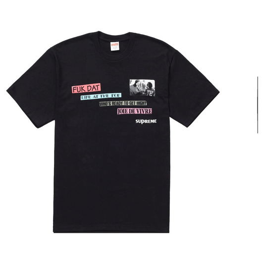 SUPREME JOIE DE VIVRE TEE BLACK